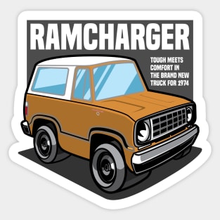 Metallic Gold Ramcharger - 1974 Sticker